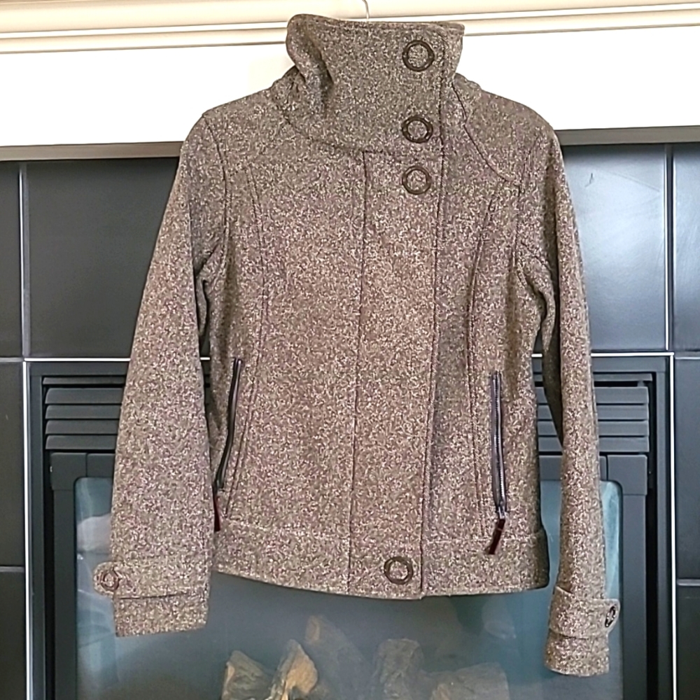 Lululemon Audrey  Brown Tweed Bomber Jacket Size 6